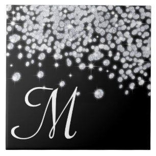 Diamond Jewelry Glitz Monogram Display Tile Tegeltje
