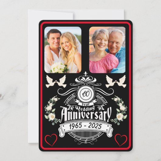 Diamond Jubilee 2 Foto Jubileum Uitnodiging (Voorkant)