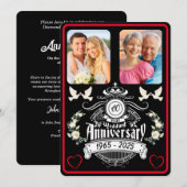 Diamond Jubilee 2 Photo Anniversaire Invitation (Devant / Derrière)