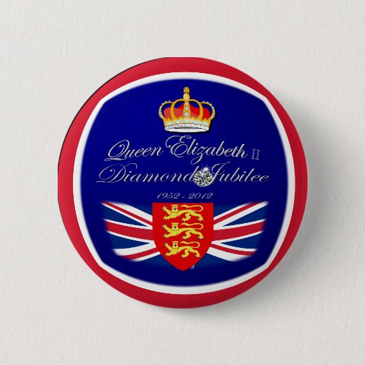 Diamond Jubilee Souvenir ~ Button/Pin/badge Ronde Button 5,7 Cm (Voorkant)