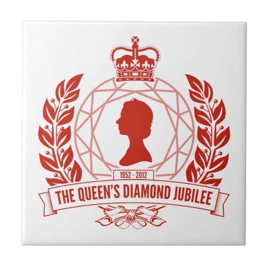 Diamond Jubilee Souvenir Tile (facet) Tegeltje (Voorkant)