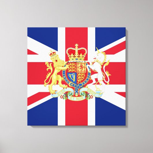 Diamond Jubilee Union Flag and Royal Crest Canvas Afdruk (Voorkant)