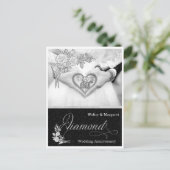 Diamond Jubileum 60th Silver en Black Briefkaart (Staand voorkant)