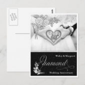 Diamond Jubileum 60th Silver en Black Briefkaart (Voorkant / Achterkant)