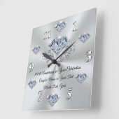 Diamond Jubileum Clock of Your Celebration Vierkante Klok (Hoek)