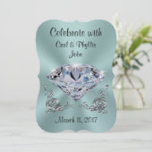 Diamond Jubileum Invitations, Uw KLEUREN, TEKST Kaart (Staand voorkant)