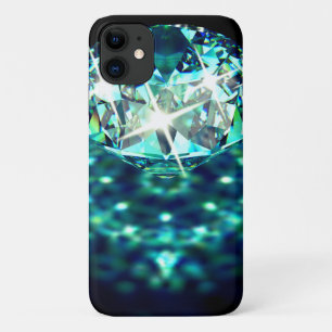 Diamond juweel sprankelend look elegant zwart blau iPhone 11 hoesje