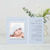 Diamond Lace Blue Photo Invitation Kaart (Staand voorkant)