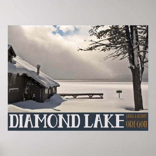 Diamond Lake Winter Marina - Geen tekst Poster (Voorkant)