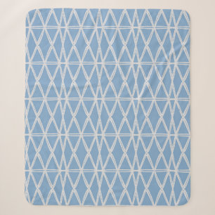 Diamond Lattice hedendaags modern driehoek blauw Sherpa Deken