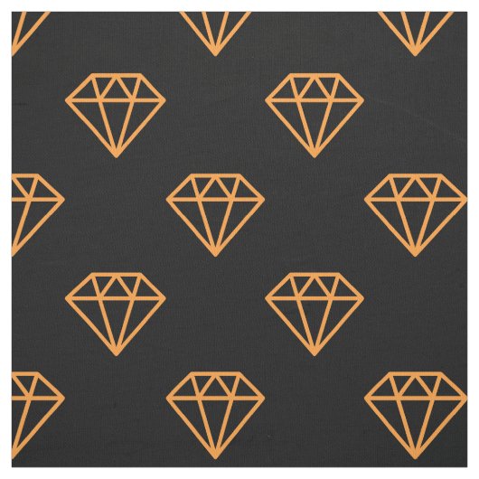 Diamond - Licht Sinaasappel op zwart Stof (Swatch)