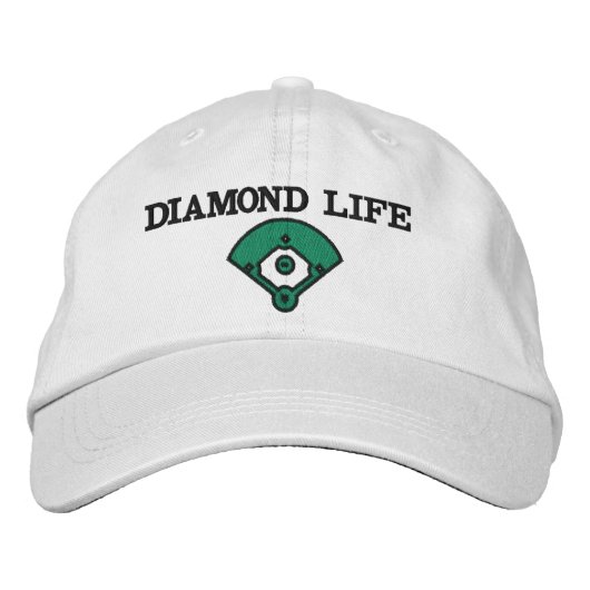 Diamond Life Softball Geborduurde Pet (Voorkant)