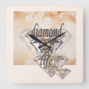 Diamond Life Vierkante Klok
