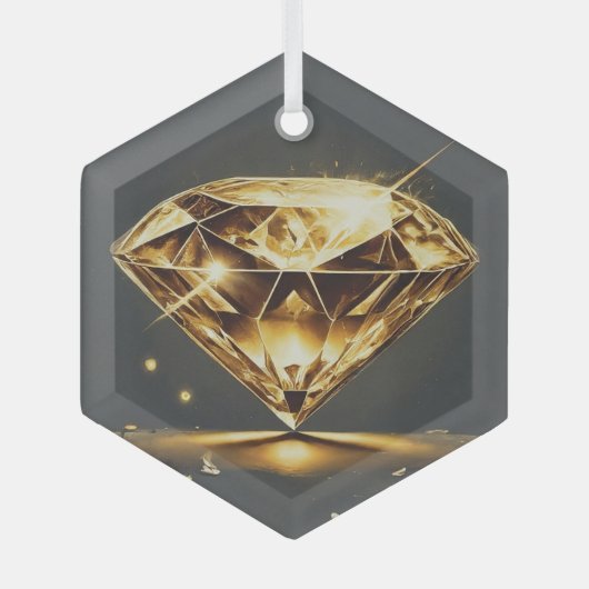 Diamond Light Black Glas Ornament (Voorkant)