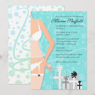 Diamond Lingerie Bridal Tiffany Green Invitation Kaart