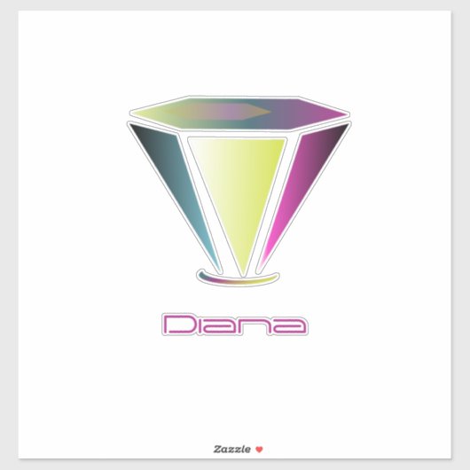 Diamond Logo Text Name Business Car Sticker (Vel)