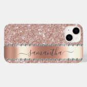 Diamond Look Glitter Kalligrafie Naam Roos Goud Case-Mate iPhone Case (Achterkant (horizontaal))