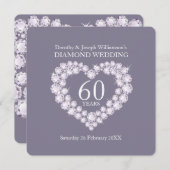 Diamond mariage diamant coeur 60 invitation de par (Devant / Derrière)