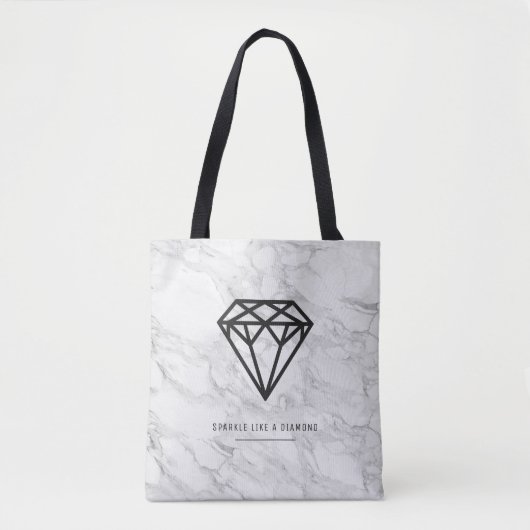 Diamond met Marmer Tote Bag (Voorkant)