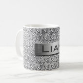 Diamond Metal Bord met Monogram Steel Name Bord Koffiemok (Voorkant links)