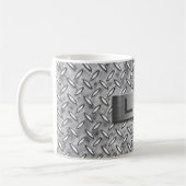 Diamond Metal Bord met Monogram Steel Name Bord Koffiemok (Links)