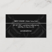 Diamond Minimal Modern Black Tattoo Studio Visitekaartje (Achterkant)