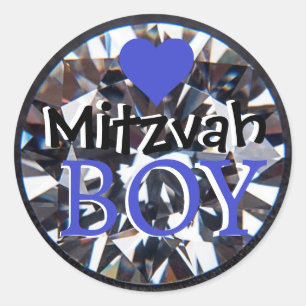 Diamond Mitzvah Boy Ronde Sticker
