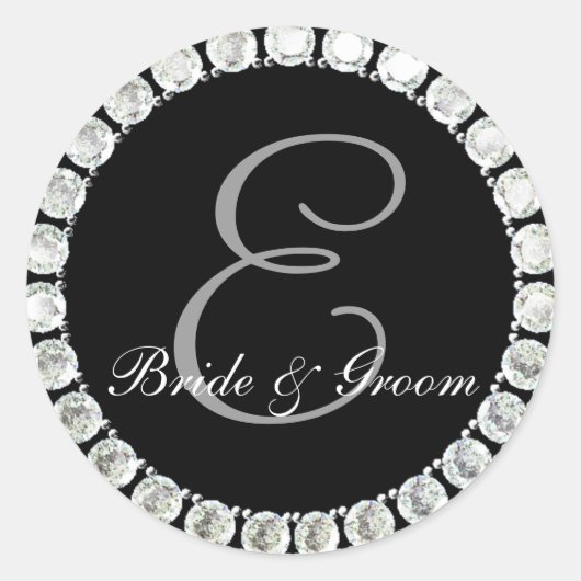 Diamond monogram E aanpasbaar zegel (Voorkant)