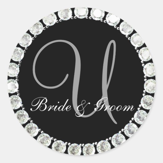Diamond monogram U aanpasbaar zegel (Voorkant)