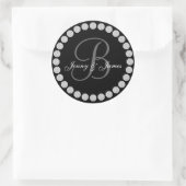 Diamond Monogramme B Noms Mariage Faveur Étiquette (Sac)