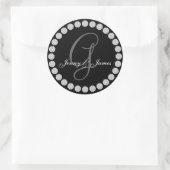 Diamond Monogramme G Noms Mariage Faveur Étiquette (Sac)