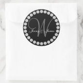 Diamond Monogramme W Noms Mariage Faveur Étiquette (Sac)