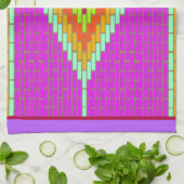 Diamond Mosaic tegels fel gekleurde keukenhanddoek (Gevouwen)