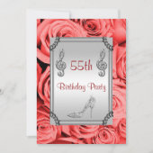 Diamond Music Note, Stiletto & Red Roses 55th Kaart (Voorkant)