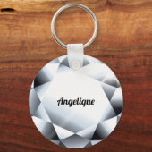 Diamond name gemstone jewel round sleutelhanger (Voorkant)