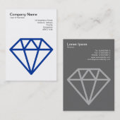 Diamond - Navy Blue op White Visitekaartje (Voorkant / Achterkant)