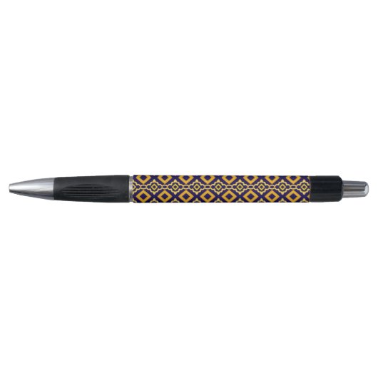 Diamond Navy Gold Stylish Print Pen (Voorkant)