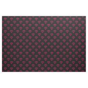 Diamond - Neon Red op zwart Stof
