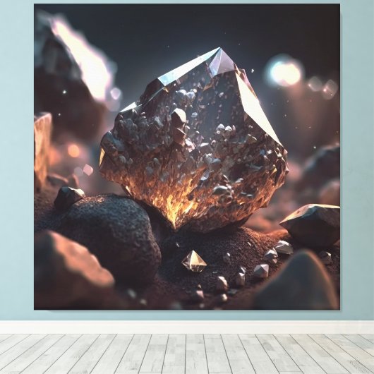 Diamond Ore Macro: Kimberlite Pipe Art Canvas Afdruk (Insitu (Houten vloer))