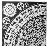 Diamond Orientation Black and White Intricate Tegeltje (Voorkant)