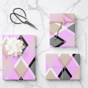 Diamond patroon inpakpapier lila vel