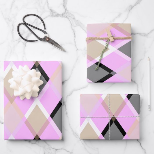 Diamond patroon inpakpapier lila vel (Voorkant)