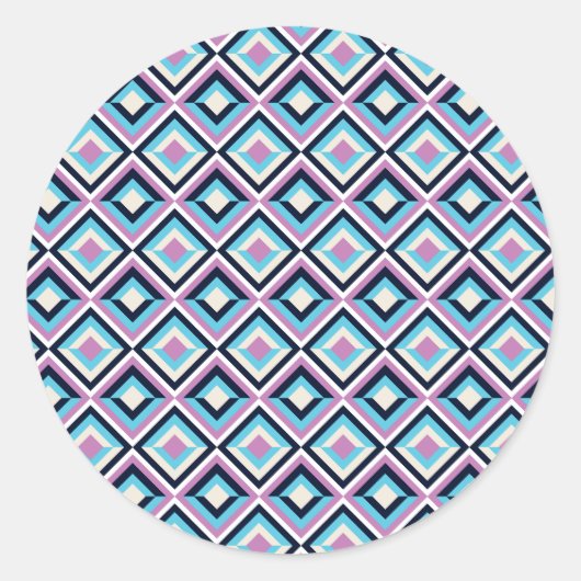 Diamond-patroon Ronde Sticker (Voorkant)