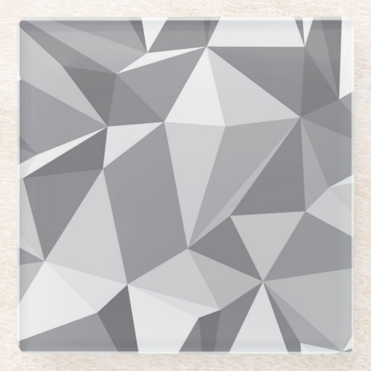 Diamond Pattern - Abstract veelhoek Glazen Onderzetter (Voorkant)