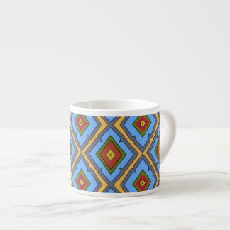 Diamond Pattern Blue Red Yellow Green  Espresso Kop