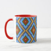 Diamond Pattern Blue Red Yellow Green  Mok (Links)