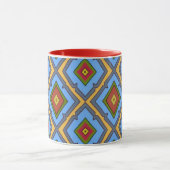 Diamond Pattern Blue Red Yellow Green  Mok (Midden)