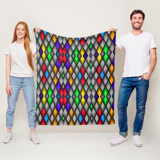 Diamond Pattern Fleece Deken (In situ)