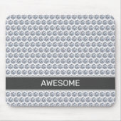 Diamond Pattern/Fractal Mosaic in Silver & White Muismat (Voorkant)