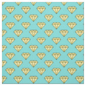 Diamond Pattern - Geel & Turquoise Stof (Swatch)